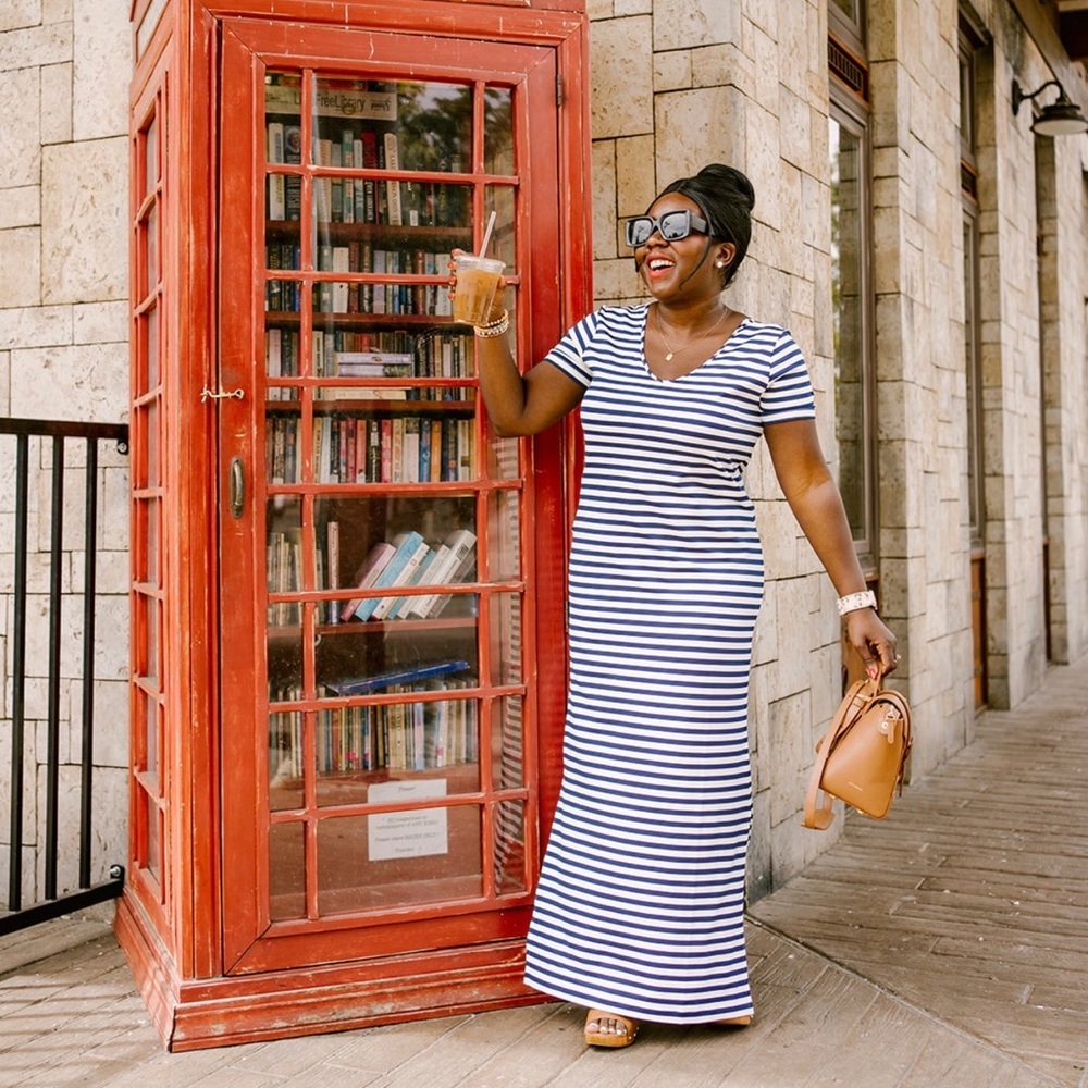 Dudley Stephens Tuckernuck V Neck Maxi Dress